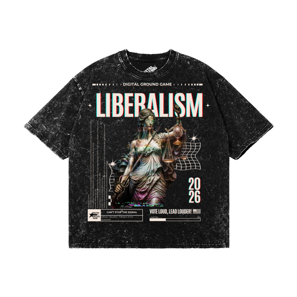 Acid Washed Liberalism Charity Tee, Black