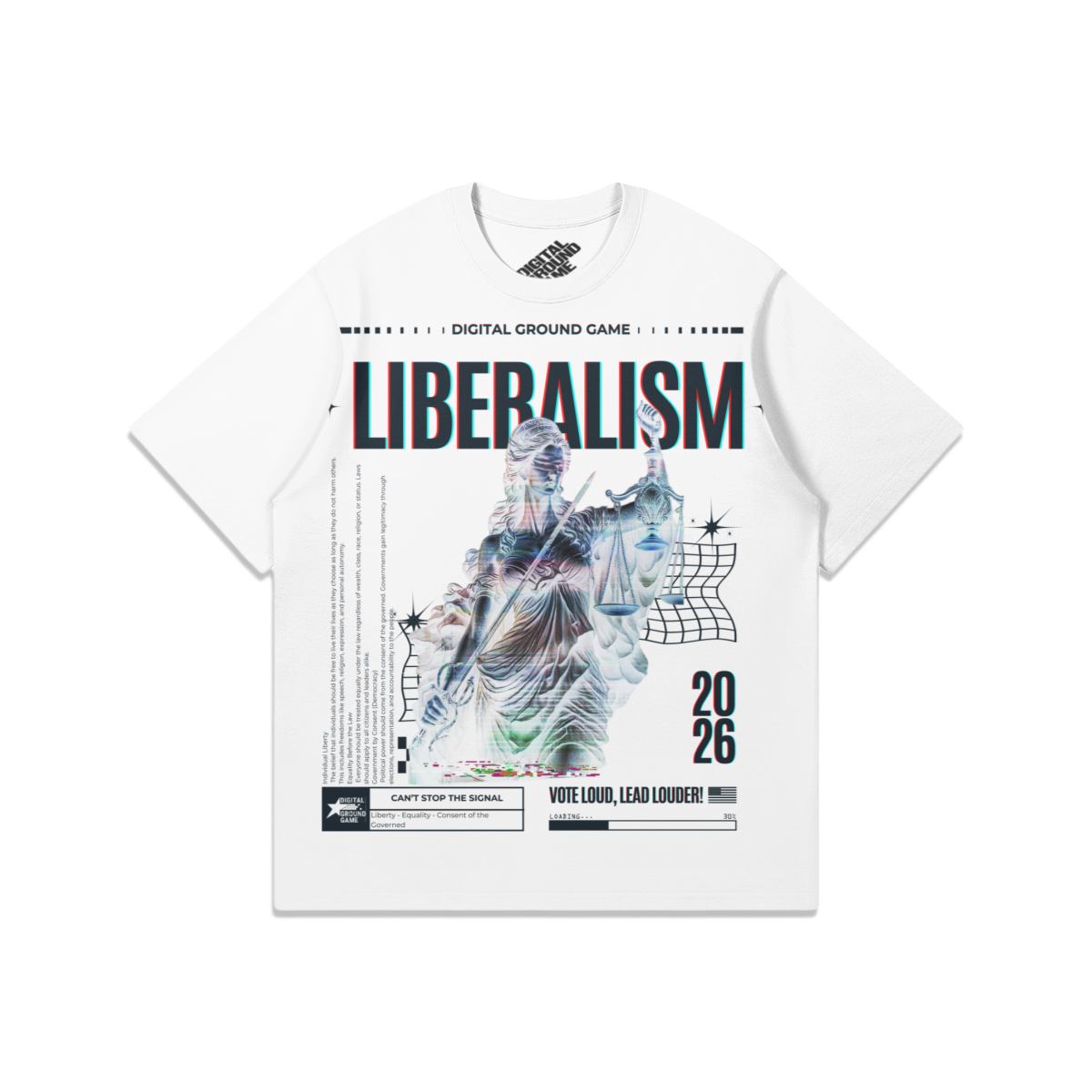 Liberalism Heavyweight Tee, White