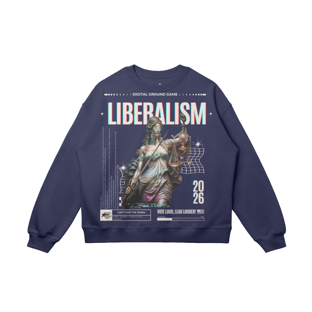 Liberalism Oversized Sweatshirt, Navy