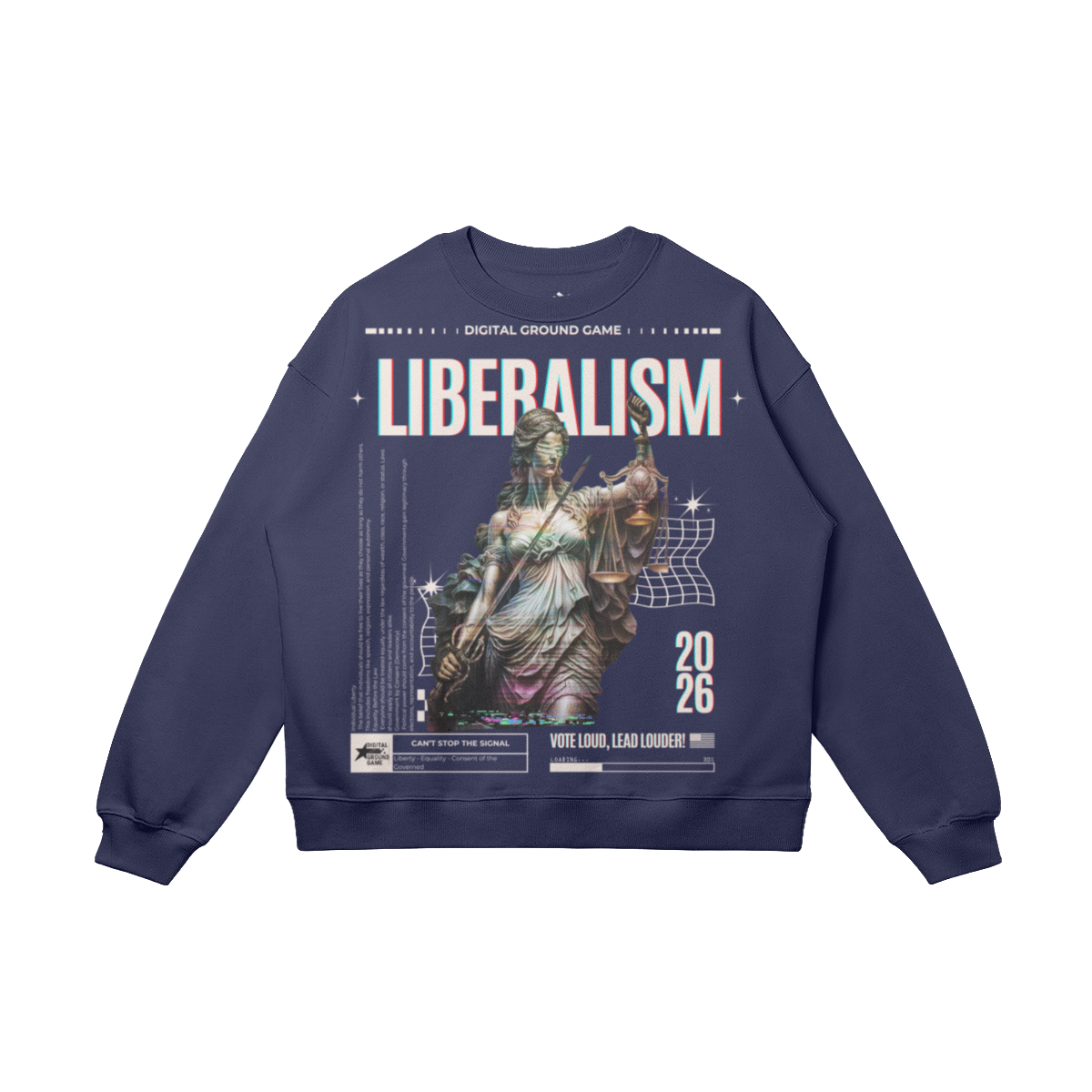 Liberalism Oversized Sweatshirt, Navy