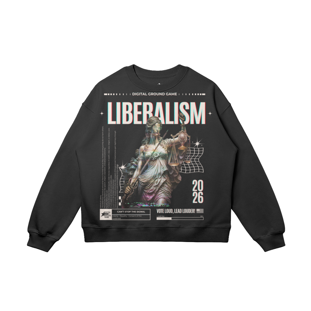 Liberalism Oversized Sweatshirt, Black