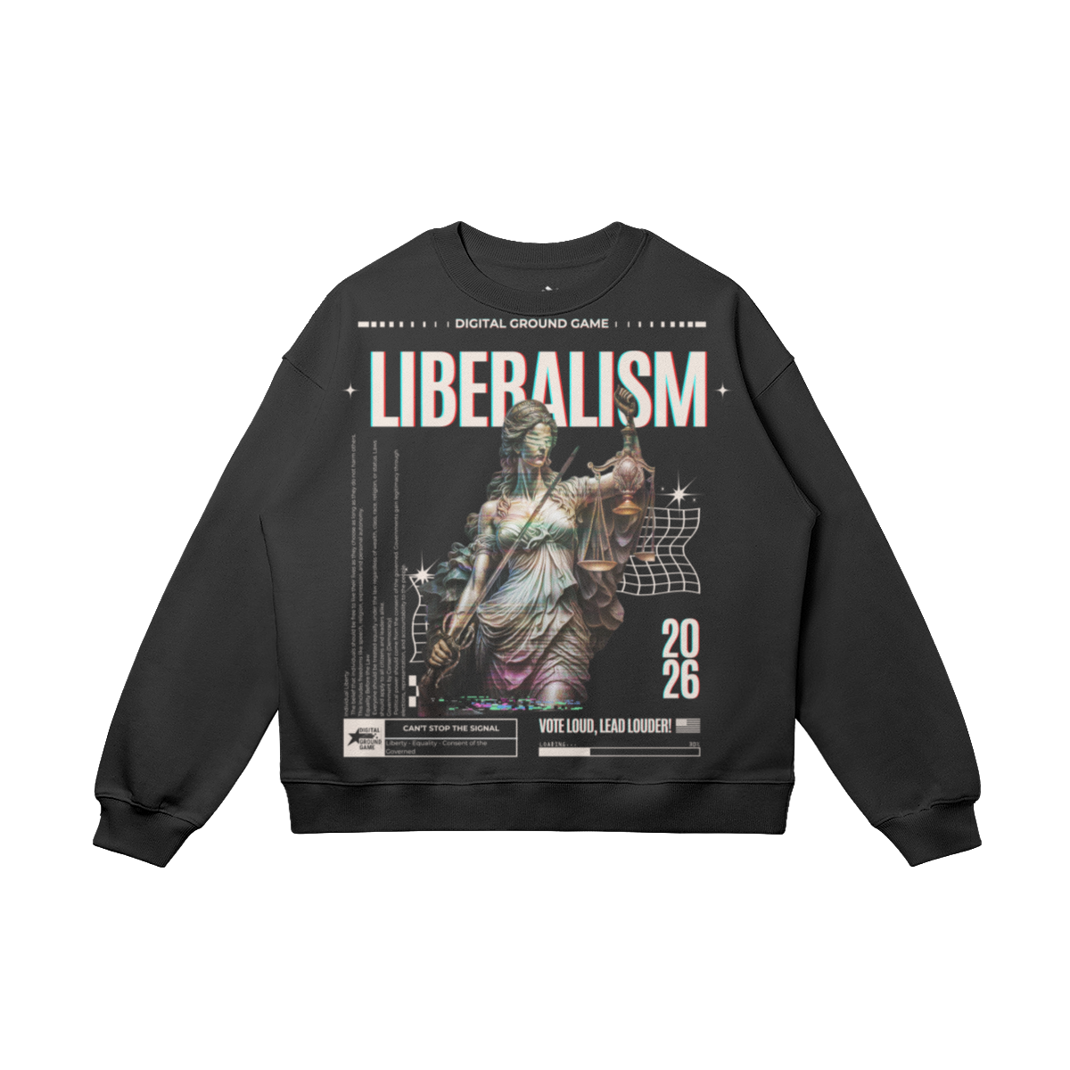 Liberalism Oversized Sweatshirt, Black