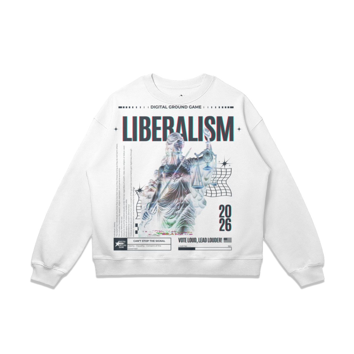 Liberalism Oversized Sweatshirt, White