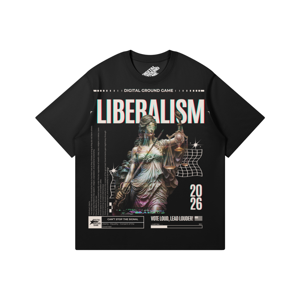 Liberalism Heavyweight Tee, Black