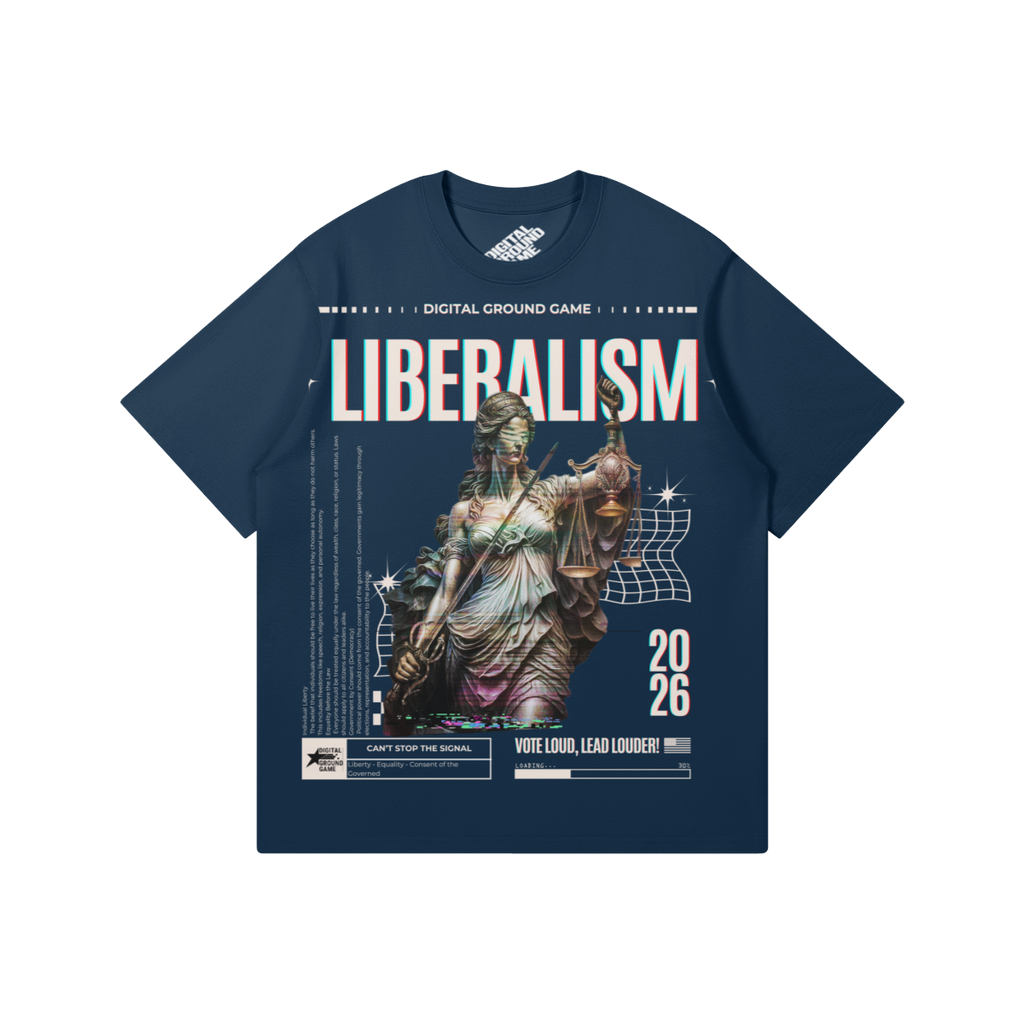 Liberalism Heavyweight Tee, Navy