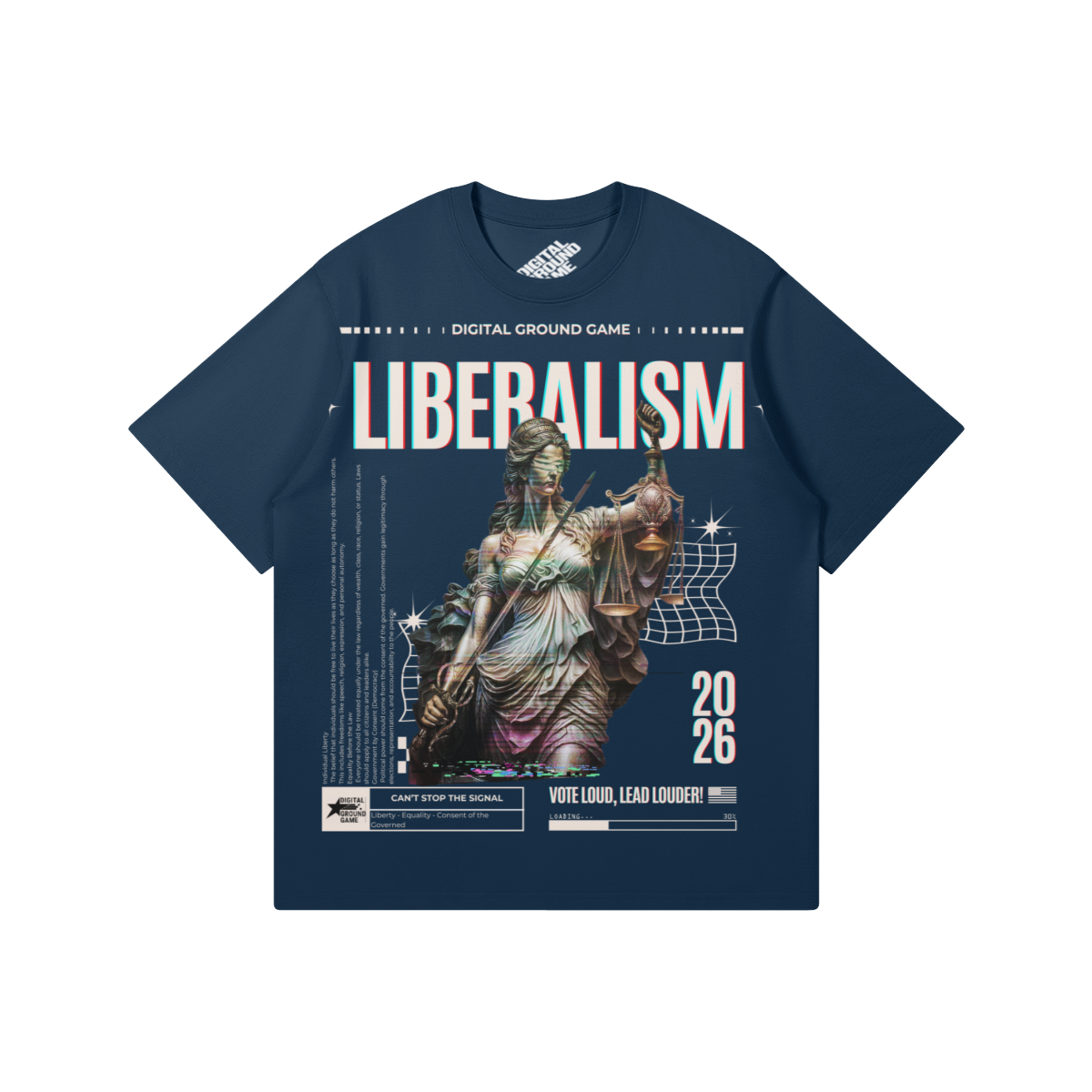 Liberalism Heavyweight Tee, Navy